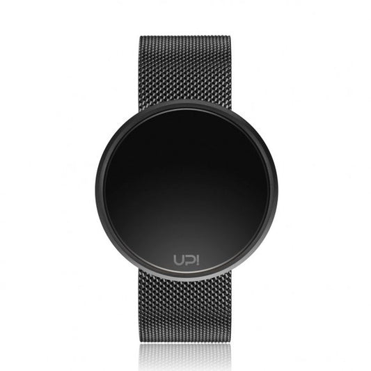 UPWATCH ROUND BLACK STEEL BLACK STRAP