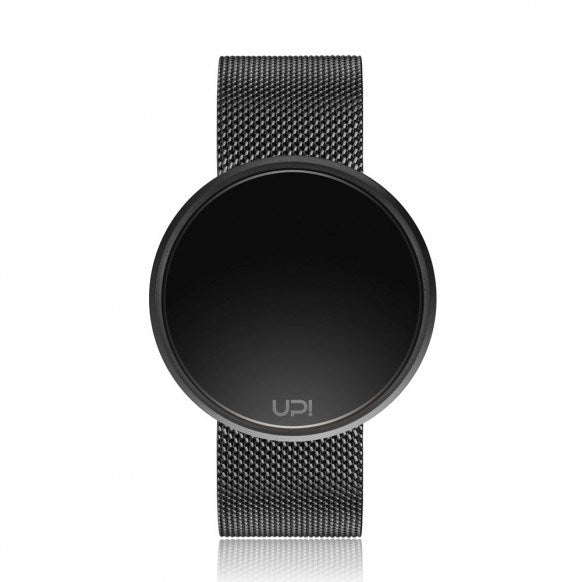 UPWATCH ROUND BLACK STEEL BLACK STRAP